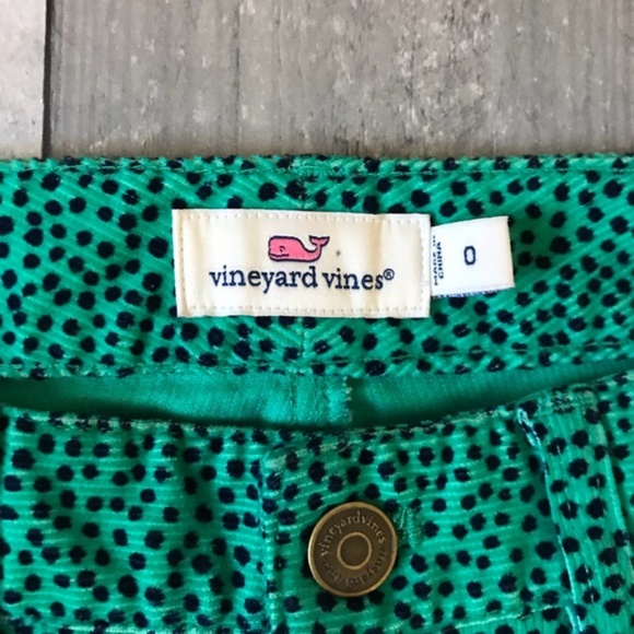 Vineyard Vines Camden Green Dot Print Cords Size 0 - 527 - Picture 3 of 6